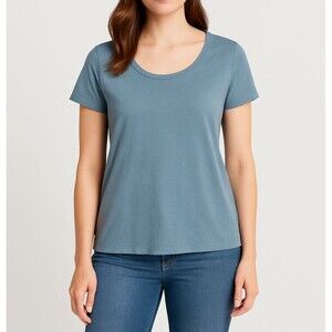 Ann Taylor LOFT Women’s Scoop Neck Tee Blue Size XL Soft Cotton Modal Casual Top
